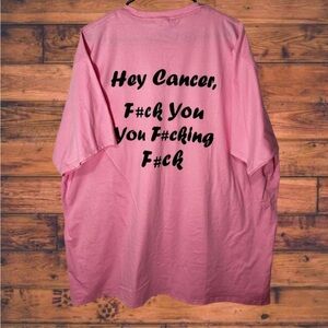 Pink Short Sleeve Tee with Bold Graphic for Breast Cancer Awareness